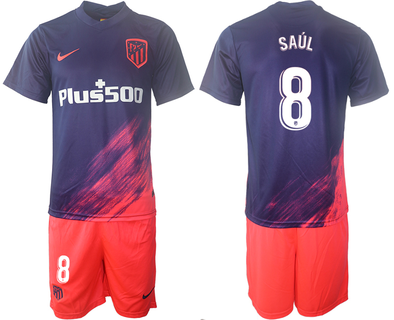 Men 2021-2022 Club Atletico Madrid away purple #8 Soccer Jerseys